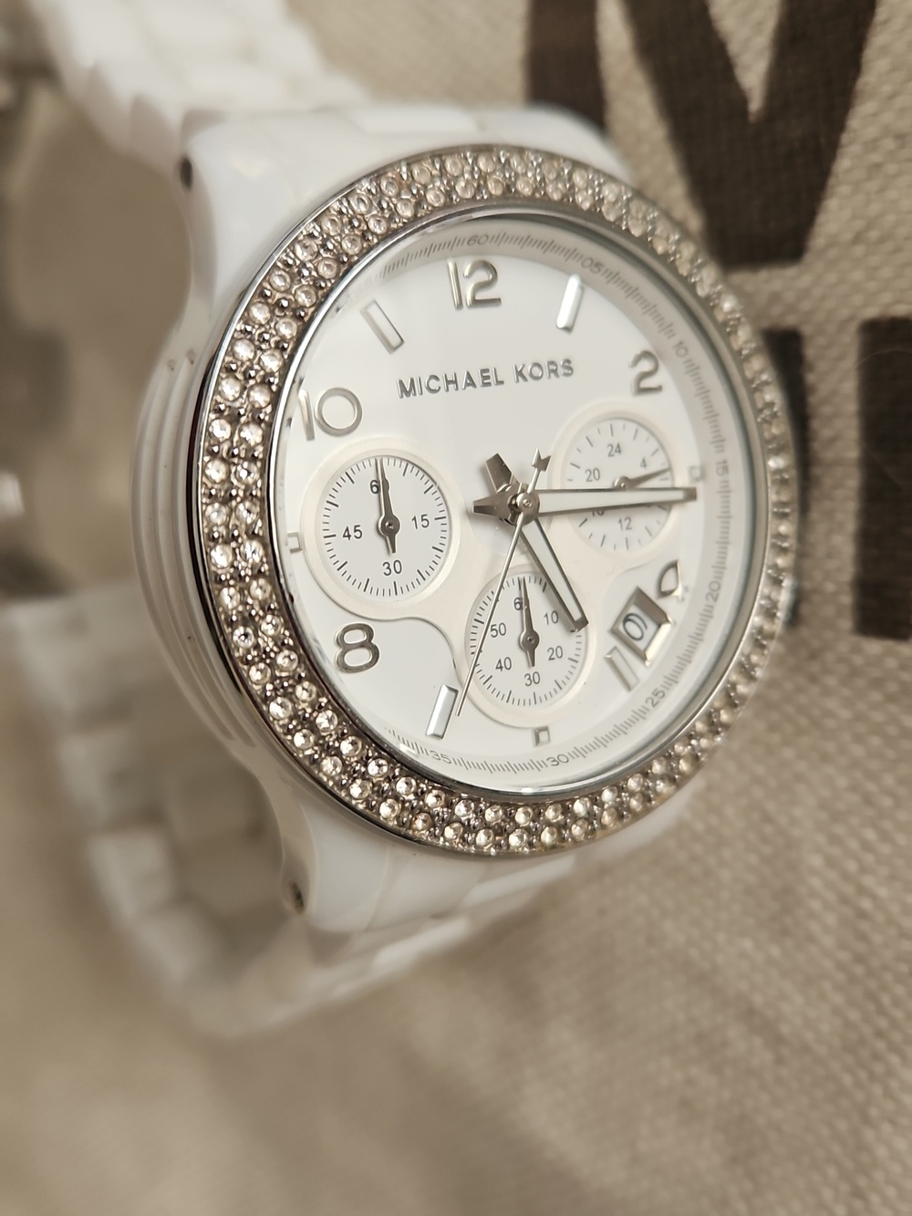 Michael Kors MK5188 Runway Watch White Ceramic 38MM.